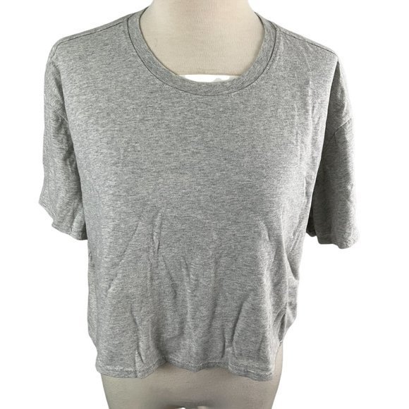 NWOT OPEN EDIT‎ Boxy Crop T-Shirt in Grey Light Heather (S) - Picture 9 of 10